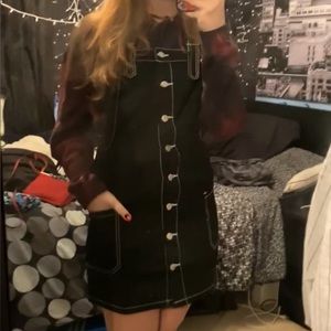 Denim button up overall dress